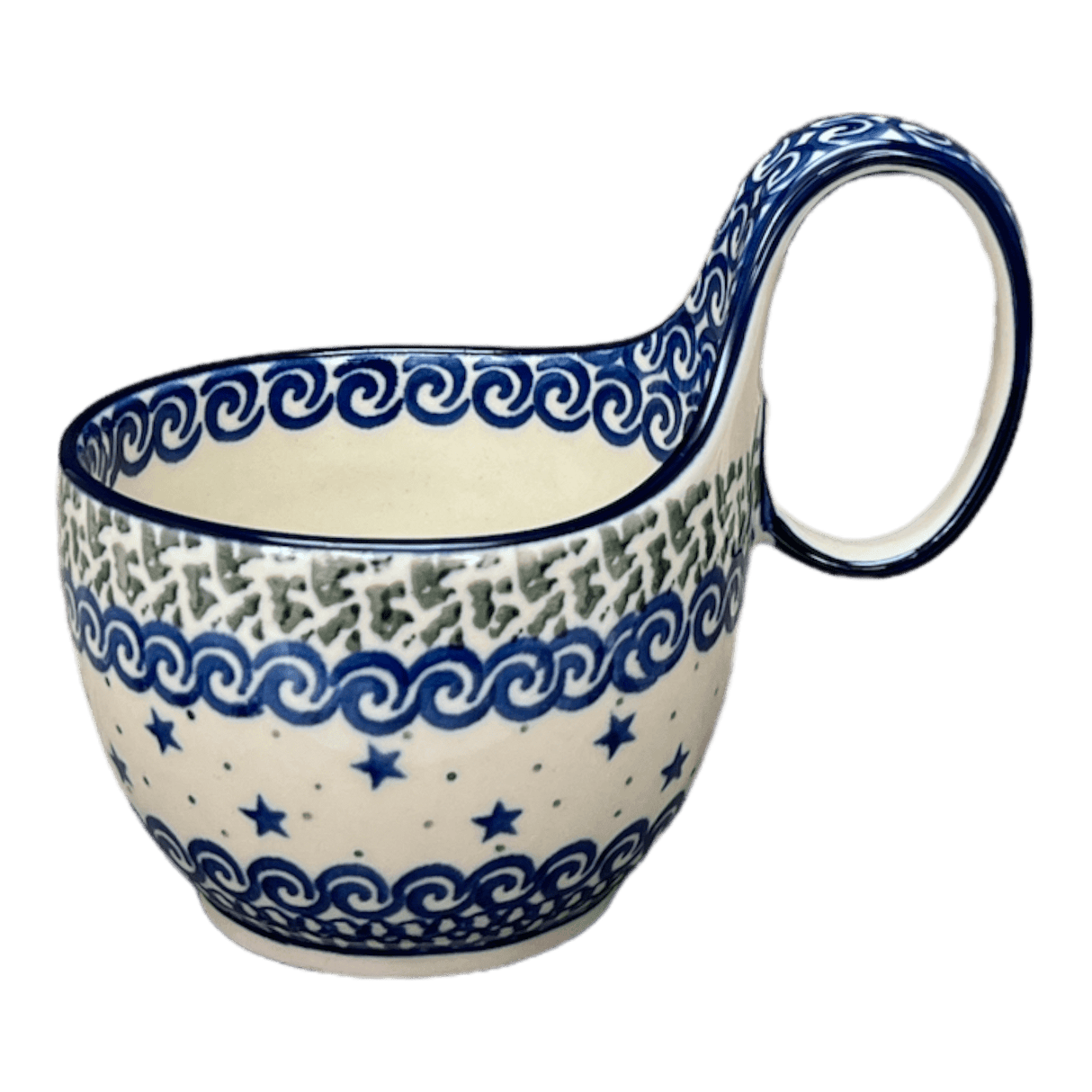 Bowl, Round, Loop Handle, 16 oz in "Starry Sea" by Ceramika Artystyczna | A845-454C