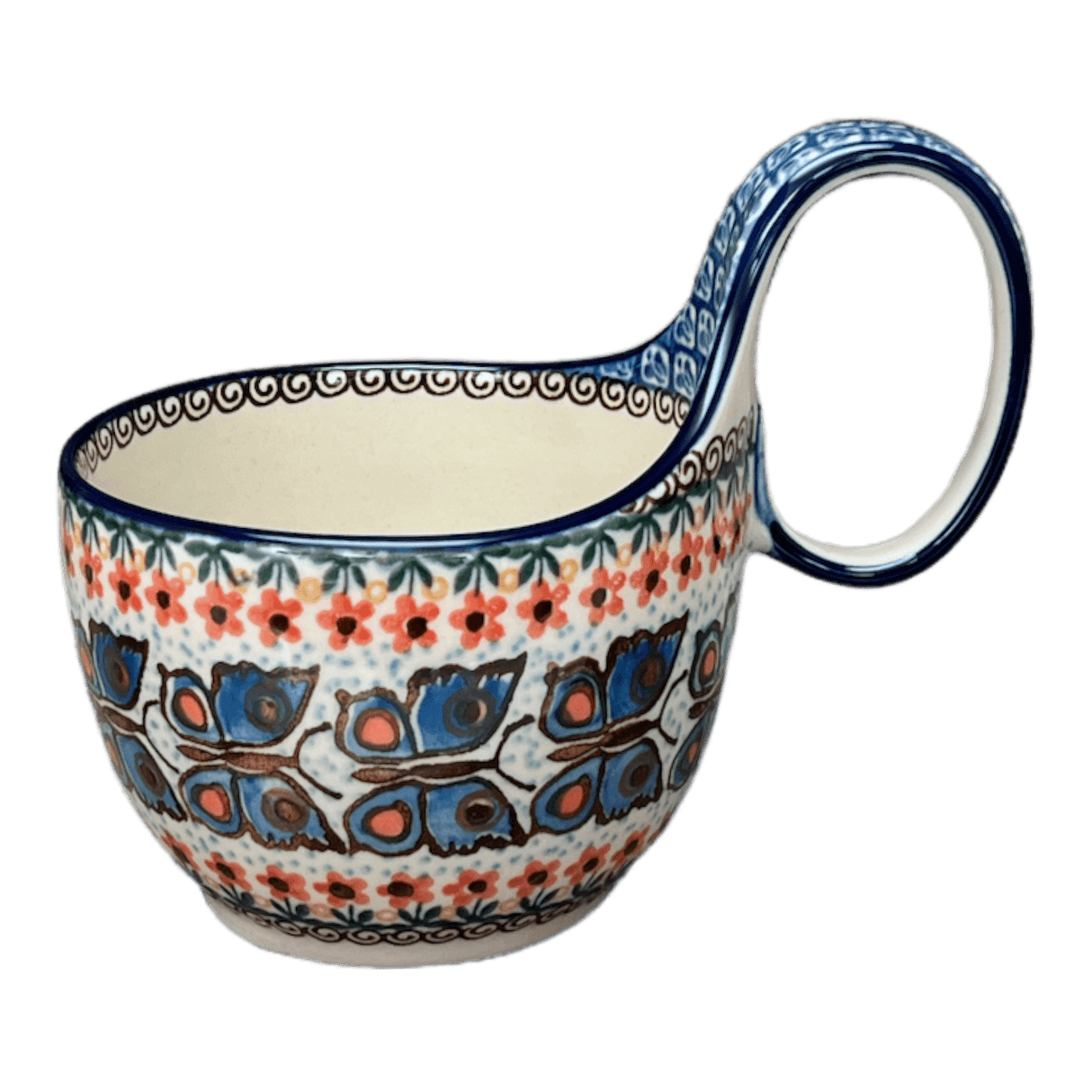 Bowl, Round, Loop Handle, 16 oz in "Butterfly Parade" by Ceramika Artystyczna | A845-U1493