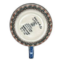 A picture of a Polish Pottery CA 16 oz. Loop Handle Bowl (Butterfly Parade) | A845-U1493 as shown at PolishPotteryOutlet.com/products/16-oz-loop-handle-bowl-butterfly-parade-a845-u1493