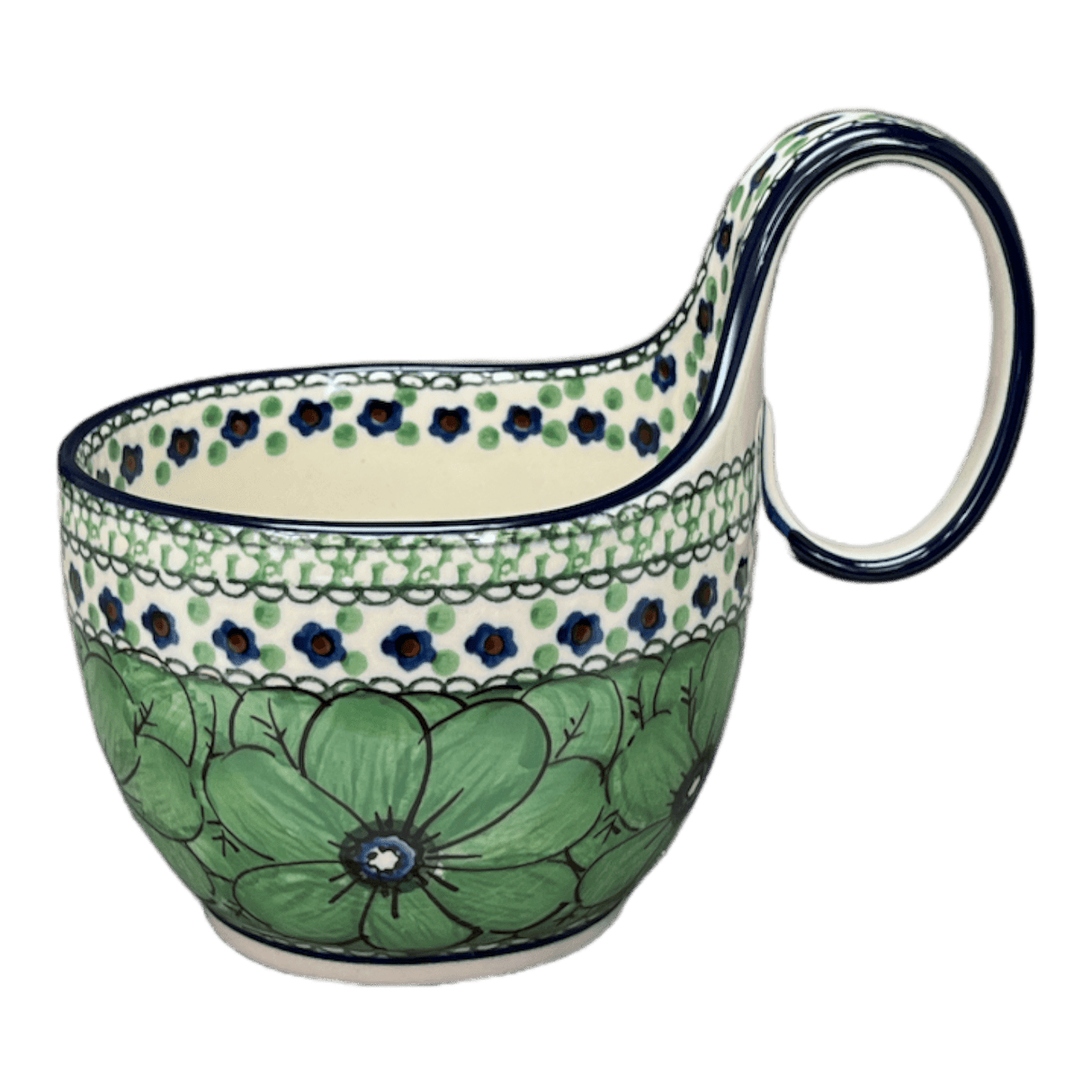 Bowl, Round, Loop Handle, 16 oz in "Green Goddess" by Ceramika Artystyczna | A845-U408A