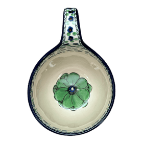 Polish Pottery 16 oz. Loop Handle Bowl (Green Goddess) | A845-U408A Additional Image at PolishPotteryOutlet.com