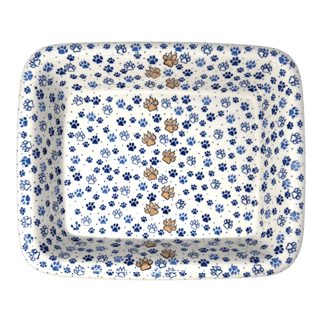 Baker, Rectangular, Edge, 14" x 11" in "Paw Prints" by Ceramika Artystyczna | A854-1770X