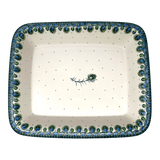 Baker, Rectangular, Edge, 14" x 11" in "Peacock Plume" by Ceramika Artystyczna | A854-2218X