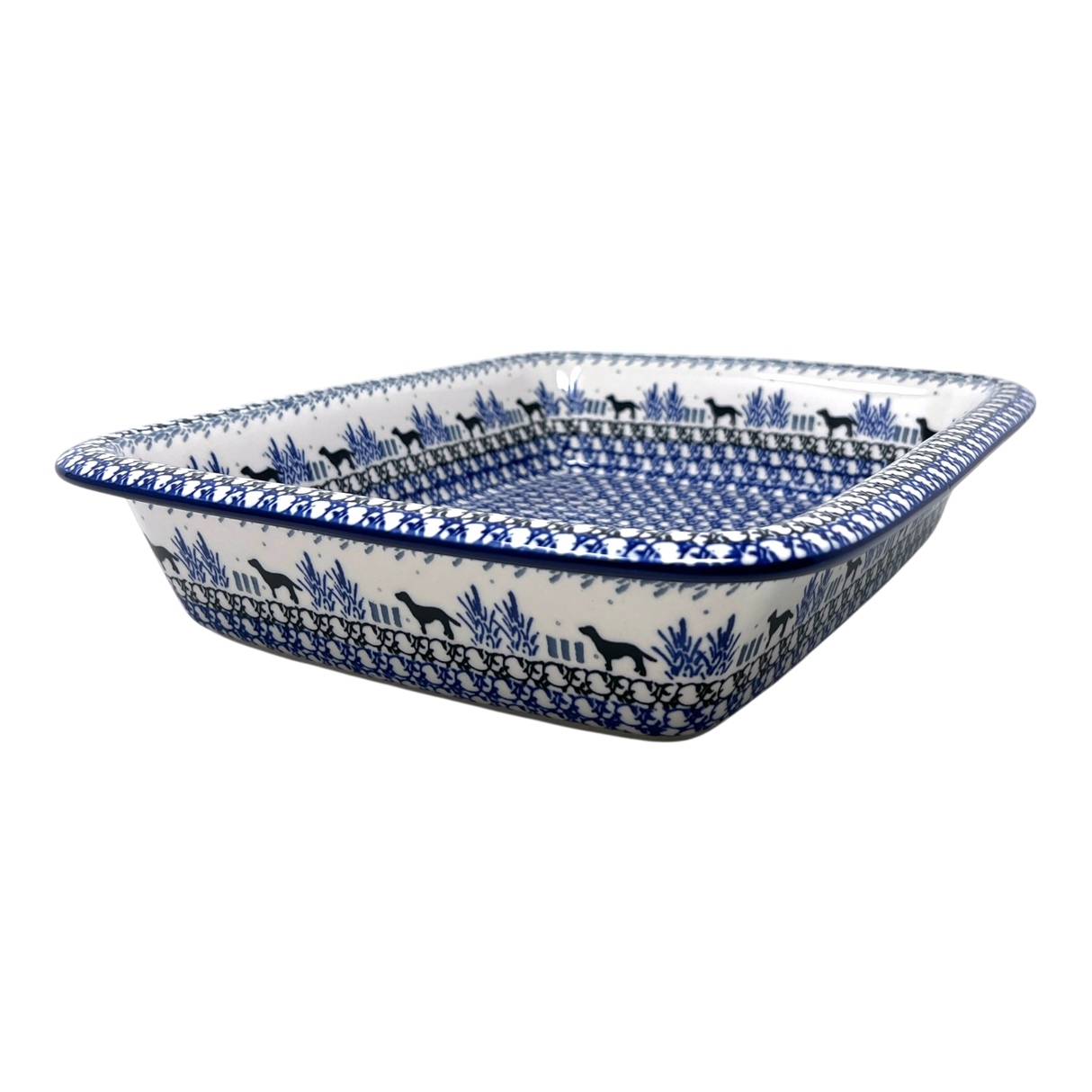 Baker, Rectangular, Edge, 14" x 11" in "Labrador Loop" by Ceramika Artystyczna | A854-2862X