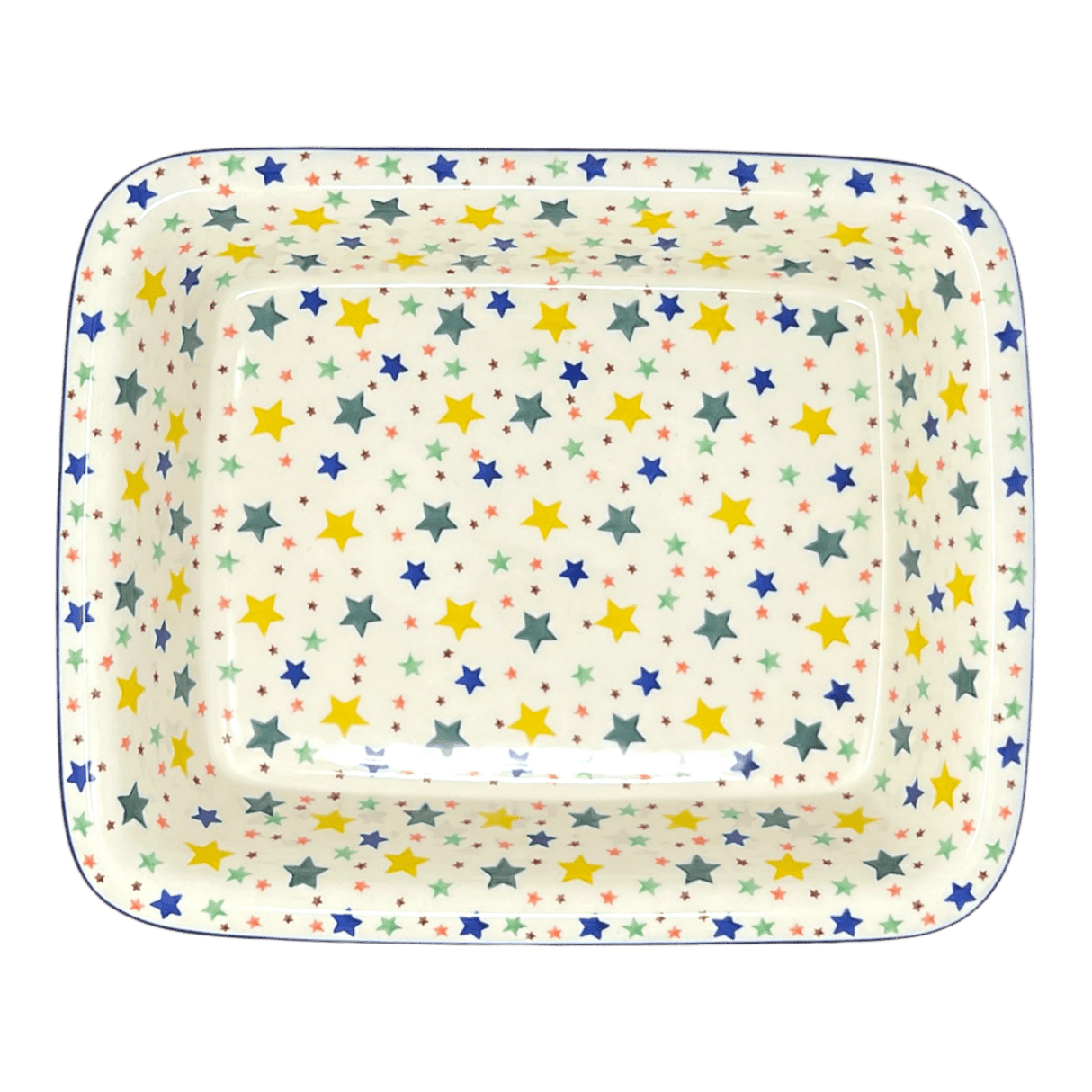 Baker, Rectangular, Edge, 14" x 11" in "Star Shower" by Ceramika Artystyczna | A854-359X