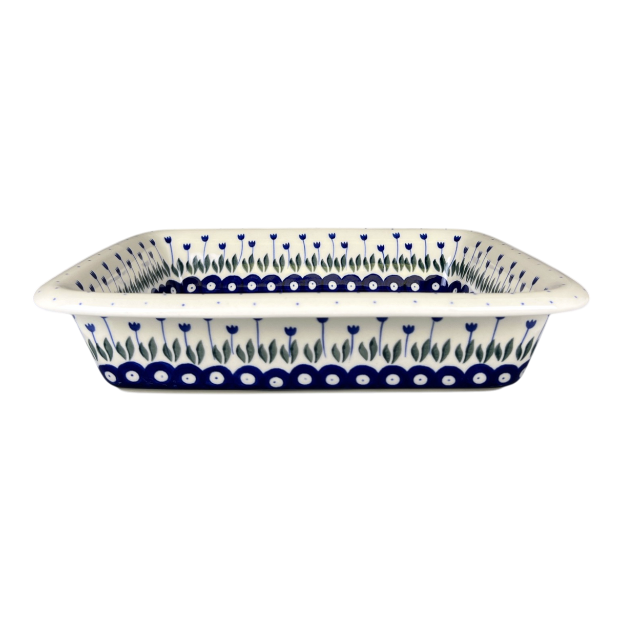 Baker, Rectangular, Edge, 14" x 11" in "Tulip Dot" by Ceramika Artystyczna | A854-377Z