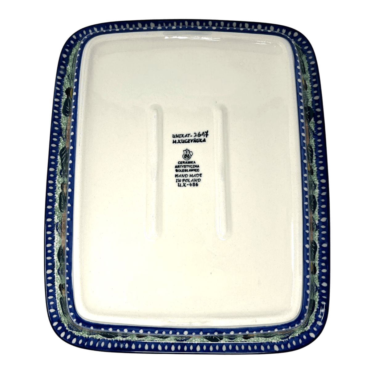 Baker, Rectangular, Edge, 14" x 11" in "Regal Roosters" by Ceramika Artystyczna | A854-U2617