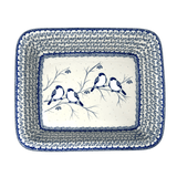 Baker, Rectangular, Edge, 14" x 11" in "Bullfinch on Blue" by Ceramika Artystyczna | A854-U4830