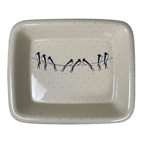 Baker, Rectangular, Edge, 14" x 11" in "Birds on a Wire" by Ceramika Artystyczna | A854-U4831