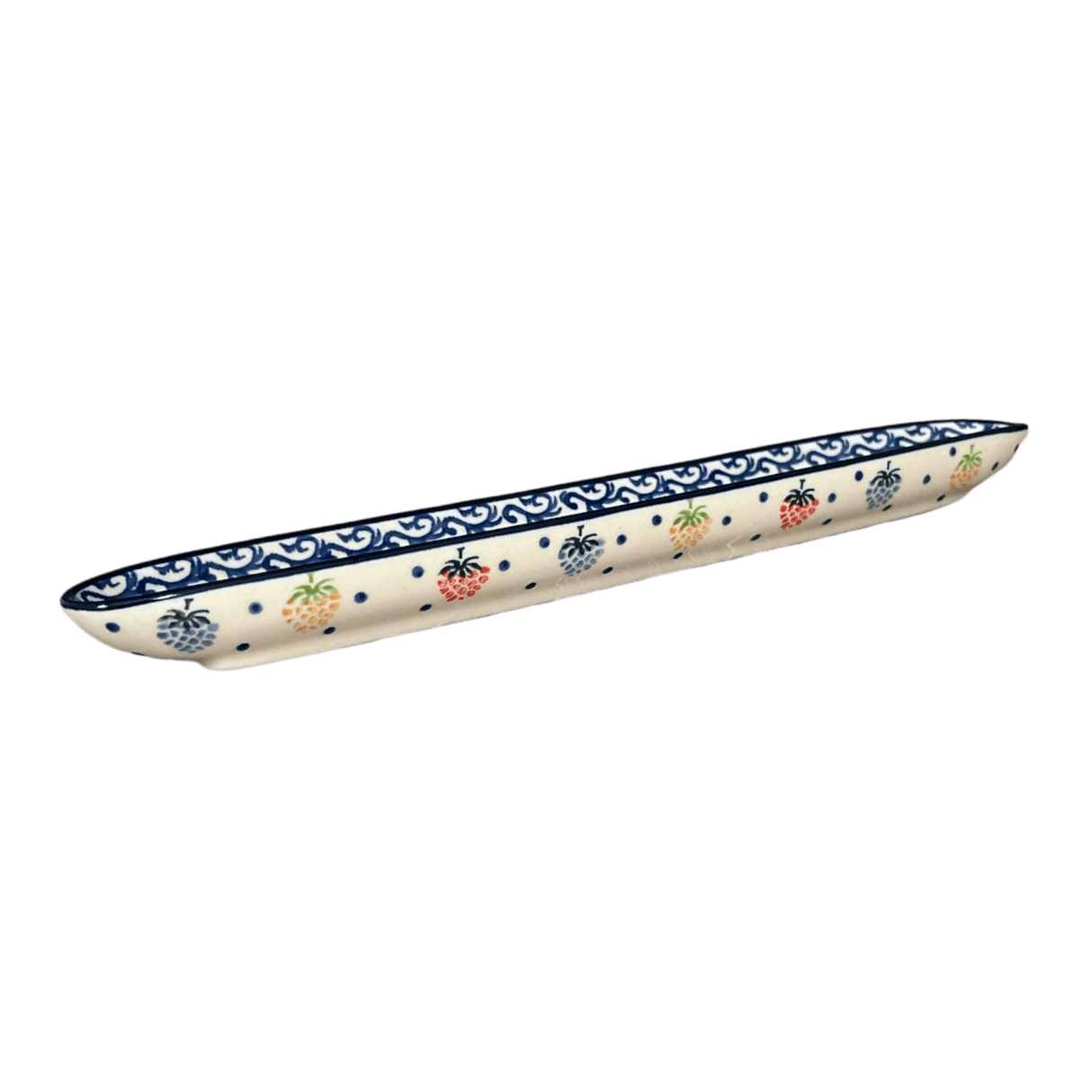 Olive Boat, 12" x 2" in "Mixed Berries" by Ceramika Artystyczna | A924-1449X