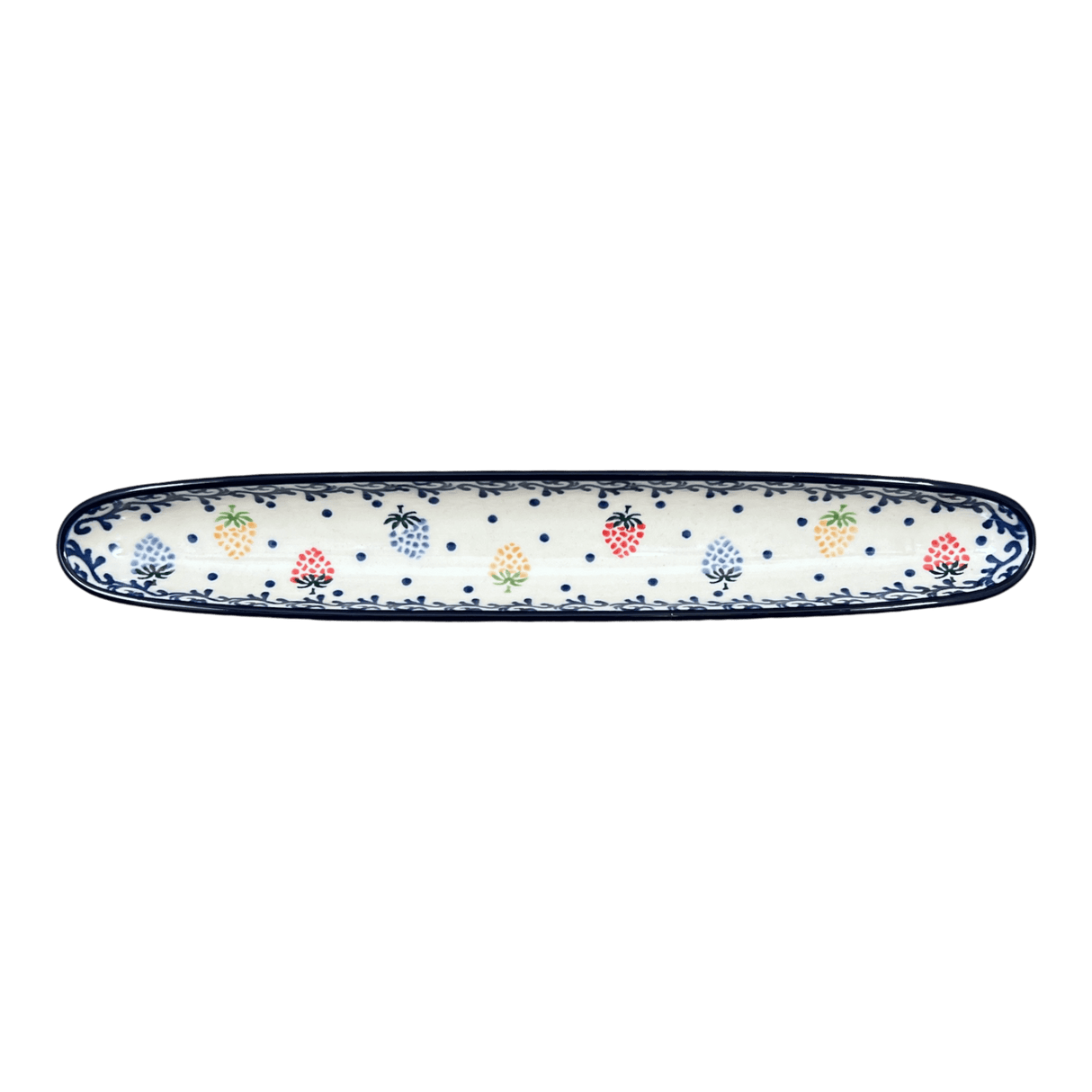 Olive Boat, 12" x 2" in "Mixed Berries" by Ceramika Artystyczna | A924-1449X