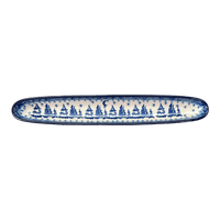 A picture of a Polish Pottery Olive Boat (Winter Skies) | A924-2826X as shown at PolishPotteryOutlet.com/products/olive-boat-winter-skies-a924-2826x