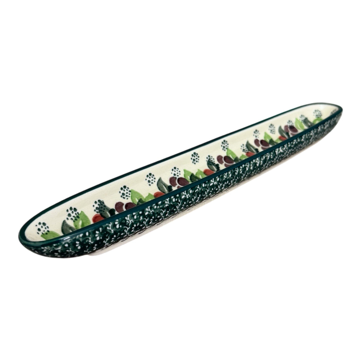 Olive Boat, 12" x 2" in "Sugar Plums" by Ceramika Artystyczna | A924-2838Q