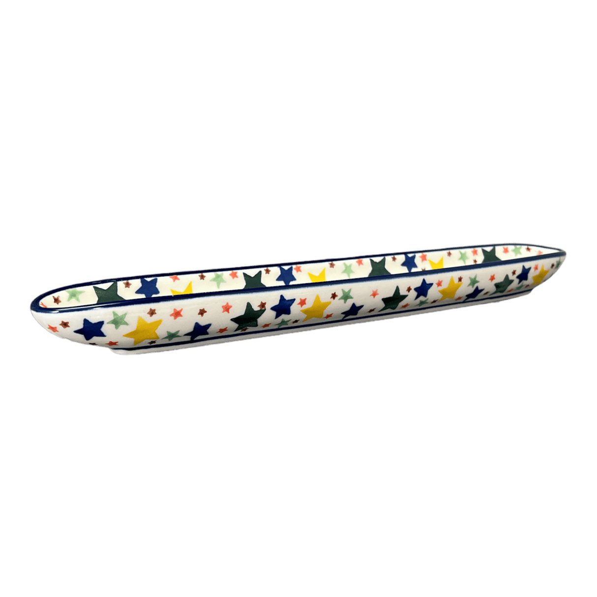 Olive Boat, 12" x 2" in "Star Shower" by Ceramika Artystyczna | A924-359X