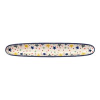 A picture of a Polish Pottery Olive Boat (Star Shower) | A924-359X as shown at PolishPotteryOutlet.com/products/olive-boat-star-shower-a924-359x