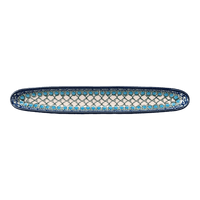 A picture of a Polish Pottery Olive Boat (Mediterranean Waves) | A924-U72 as shown at PolishPotteryOutlet.com/products/olive-boat-mediterranean-waves-a924-u72