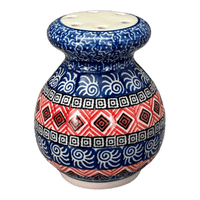 A picture of a Polish Pottery Shaker, 4" in "Santa Fe Sky" by Ceramika Artystyczna | A934-1350X as shown at PolishPotteryOutlet.com/products/parmesan-spice-shaker-santa-fe-sky-a934-1350x