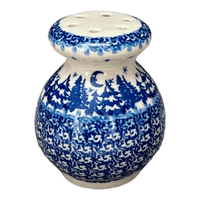 A picture of a Polish Pottery Parmesan/Spice Shaker (Winter Skies) | A934-2826X as shown at PolishPotteryOutlet.com/products/parmesan-spice-shaker-winter-skies-a934-2826x
