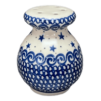 A picture of a Polish Pottery Parmesan/Spice Shaker (Starry Sea) | A934-454C as shown at PolishPotteryOutlet.com/products/parmesan-spice-shaker-starry-sea-a934-454c