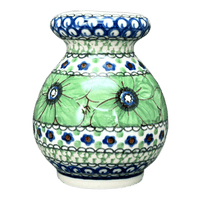 A picture of a Polish Pottery Parmesan/Spice Shaker (Green Goddess) | A934-U408A as shown at PolishPotteryOutlet.com/products/parmesan-spice-shaker-green-goddess-a934-u408a