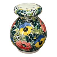 A picture of a Polish Pottery Parmesan/Spice Shaker (Tropical Love) | A934-U4705 as shown at PolishPotteryOutlet.com/products/parmesan-spice-shaker-tropical-love-a934-u4705