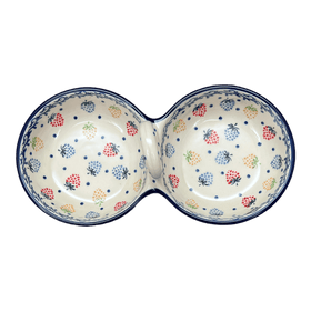 Polish Pottery Double Bowl Serving Dish (Mixed Berries) | A942-1449X Additional Image at PolishPotteryOutlet.com