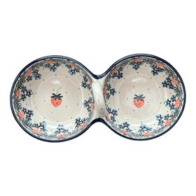 Polish Pottery Double Bowl Serving Dish (Strawberry Patch) | A942-721X Additional Image at PolishPotteryOutlet.com