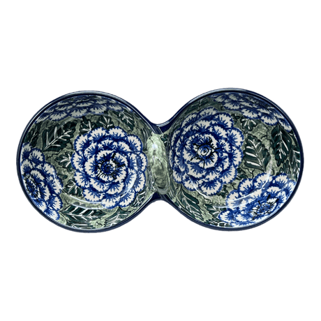 Bowl, Round, Double, Serving, 9" in "Blue Dahlia" by Ceramika Artystyczna | A942-U1473