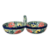Polish Pottery Double Bowl Serving Dish (Tropical Love) | A942-U4705 at PolishPotteryOutlet.com