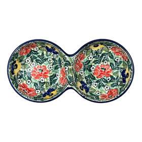 Polish Pottery Double Bowl Serving Dish (Tropical Love) | A942-U4705 Additional Image at PolishPotteryOutlet.com