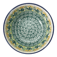 A picture of a Polish Pottery Deep 5.5" Bowl (Daffodils in Bloom) | A986-2122X as shown at PolishPotteryOutlet.com/products/deep-5-5-bowl-daffodils-in-bloom-a986-2122x