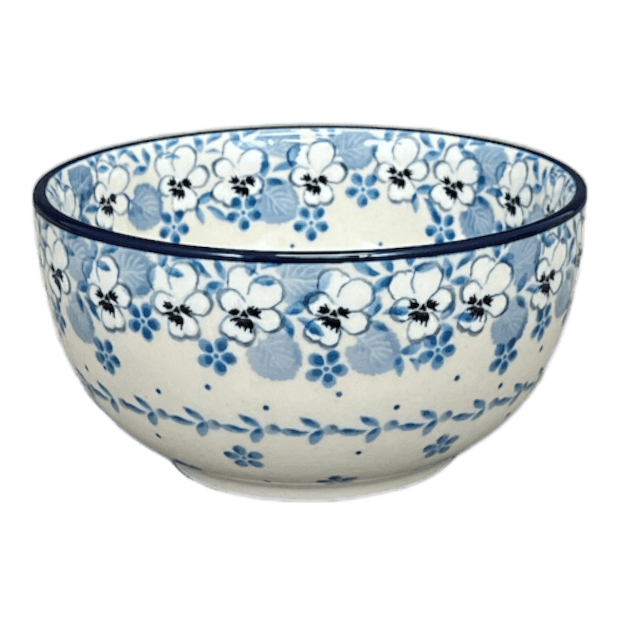 Bowl, Round, Deep, 5.5" in "Pansy Blues" by Ceramika Artystyczna | A986-2346X