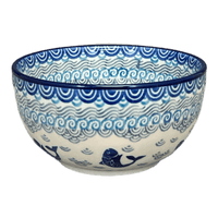 A picture of a Polish Pottery 5.5" Deep Bowl (Koi Pond) | A986-2372X as shown at PolishPotteryOutlet.com/products/5-5-deep-bowl-koi-pond-a986-2372x