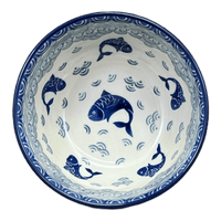 A picture of a Polish Pottery CA 5.5" Deep Bowl (Koi Pond) | A986-2372X as shown at PolishPotteryOutlet.com/products/5-5-deep-bowl-koi-pond-a986-2372x