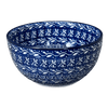 Polish Pottery Deep 5.5" Bowl (Wavy Blues) | A986-905X at PolishPotteryOutlet.com
