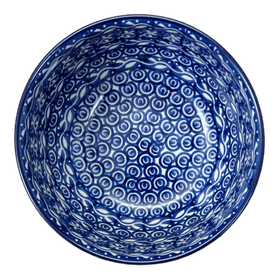 Polish Pottery Deep 5.5" Bowl (Wavy Blues) | A986-905X Additional Image at PolishPotteryOutlet.com