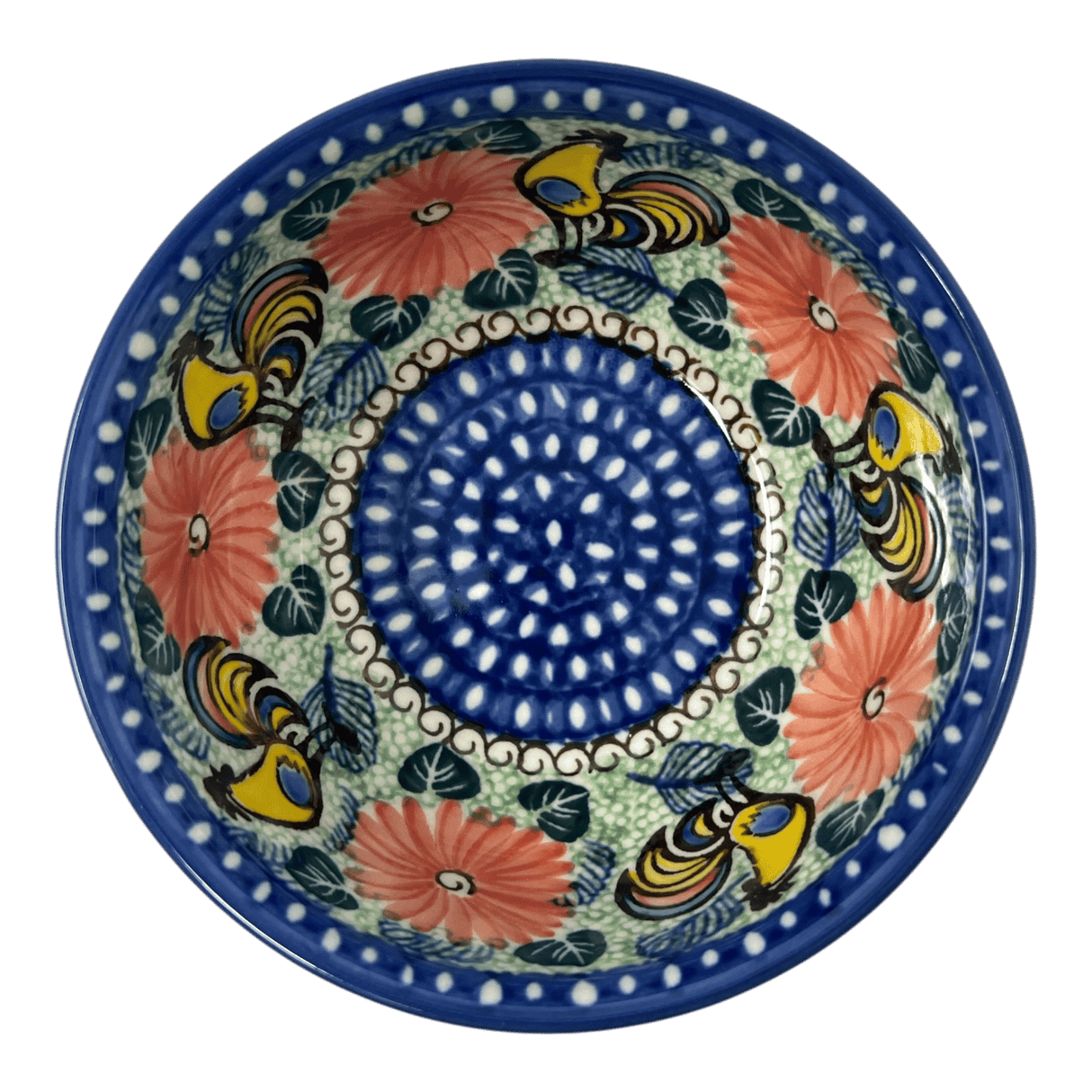 Bowl, Round, Deep, 5.5" in "Regal Roosters" by Ceramika Artystyczna | A986-U2617