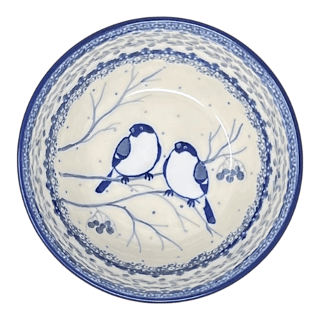 Bowl, Round, Deep, 5.5" in "Bullfinch on Blue" by Ceramika Artystyczna | A986-U4830