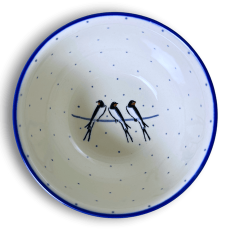Bowl, Round, Deep, 5.5" in "Birds on a Wire" by Ceramika Artystyczna | A986-U4831
