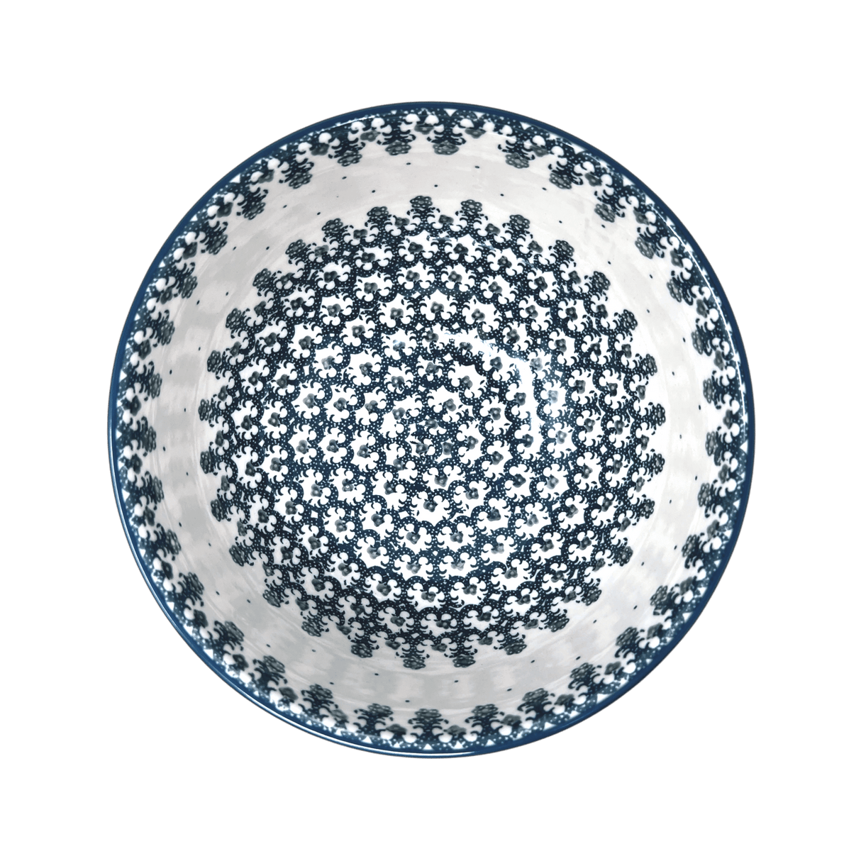 Bowl, Round, Deep, Pedestal, 8.75" in "Green Lace" by Ceramika Artystyczna | AA14-1149Q