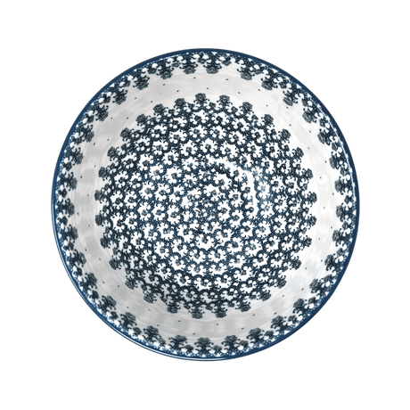 Bowl, Round, Deep, Pedestal, 8.75" in "Green Lace" by Ceramika Artystyczna | AA14-1149Q