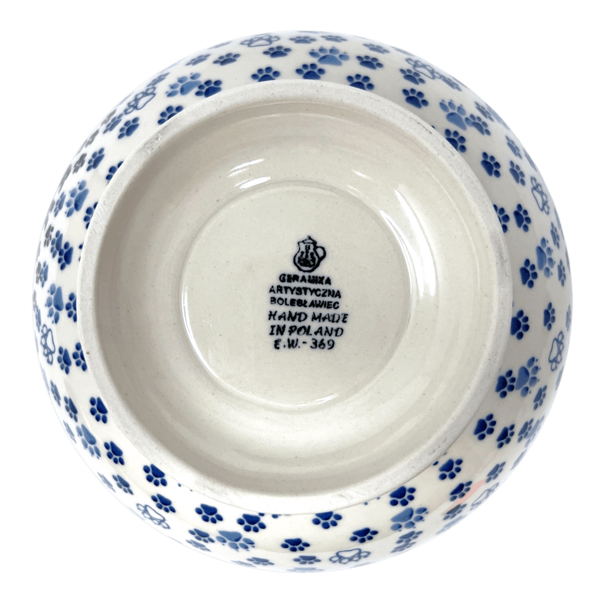 Bowl, Round, Deep, Pedestal, 8.75" in "Cat Tracks" by Ceramika Artystyczna | AA14-1771