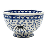 Bowl, Round, Deep, Pedestal, 8.75" in "Cat Tracks" by Ceramika Artystyczna | AA14-1771