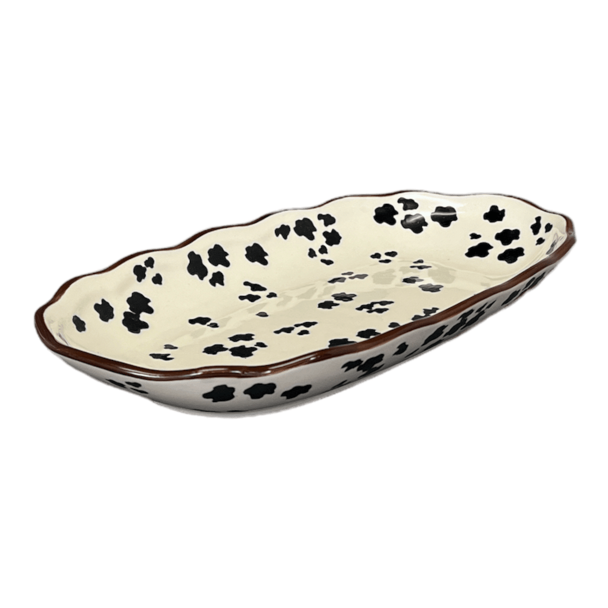 Baker, Oval, Ornate, 6.5" x 12.25" in "Cowabunga" by Ceramika Artystyczna | AA42-2416V