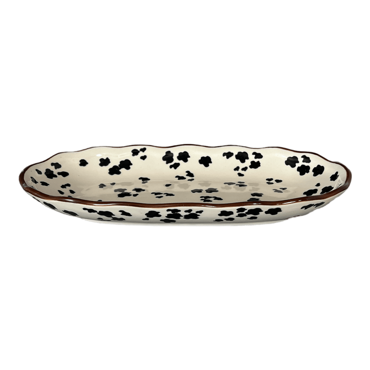 Baker, Oval, Ornate, 6.5" x 12.25" in "Cowabunga" by Ceramika Artystyczna | AA42-2416V