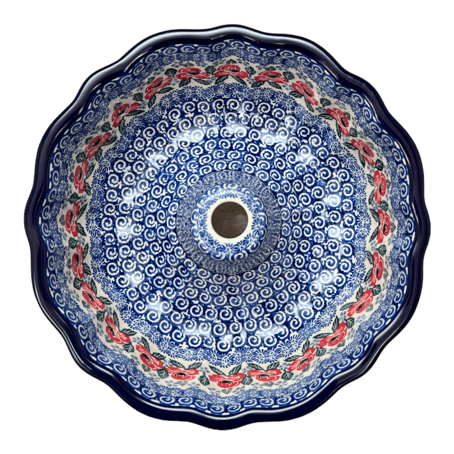 Bundt Cake Pan (Rosie's Garden)  AA55-1490X - The Polish Pottery Outlet