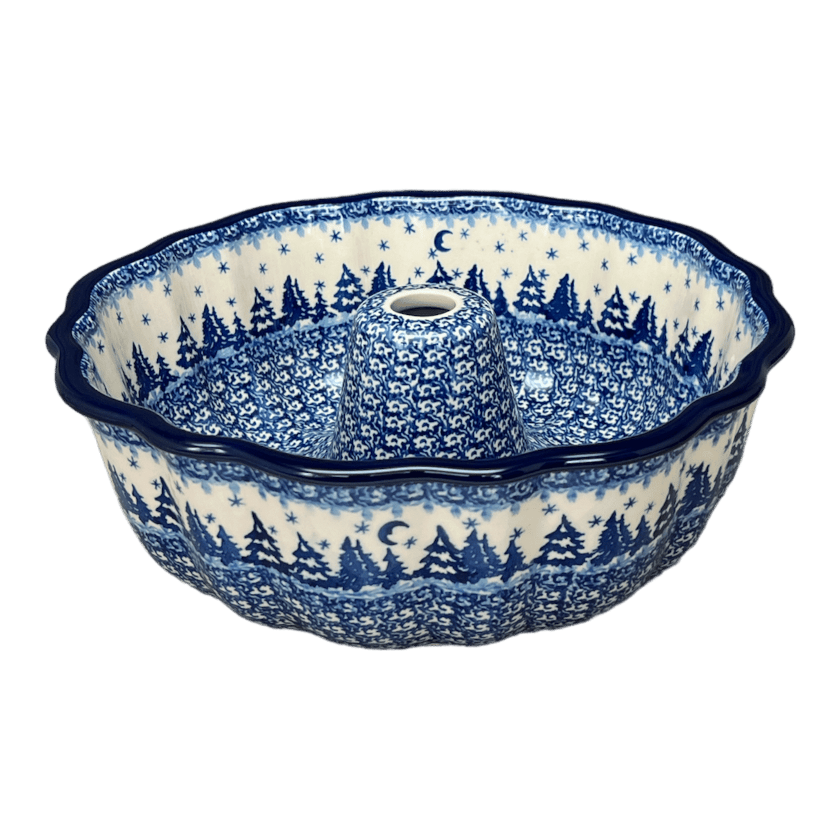 Bundt Cake Pan, 10.25" in "Winter Skies" by Ceramika Artystyczna | AA55-2826X