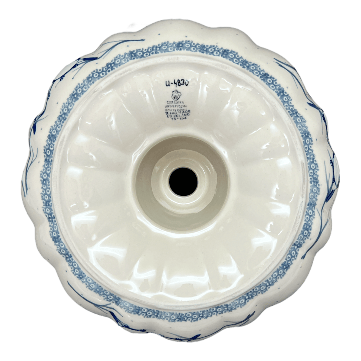 Bundt Cake Pan, 10.25" in "Bullfinch on Blue" by Ceramika Artystyczna | AA55-U4830