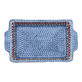 Polish Pottery CA 15.5" x 9" Rectangular Baker W/ Handles (Rosie's Garden) | AA56-1490X Additional Image at PolishPotteryOutlet.com