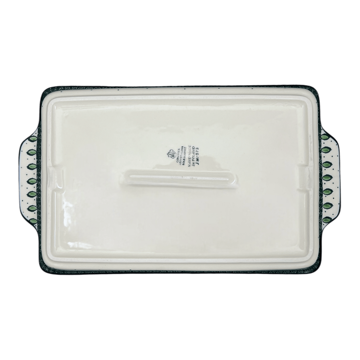 Baker, Rectangular, Handles, 15.5" x 9" in "Peacock Plume" by Ceramika Artystyczna | AA56-2218X